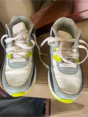 Nike Air Max Kids Neon Yellow, White & Gray Sneakers
